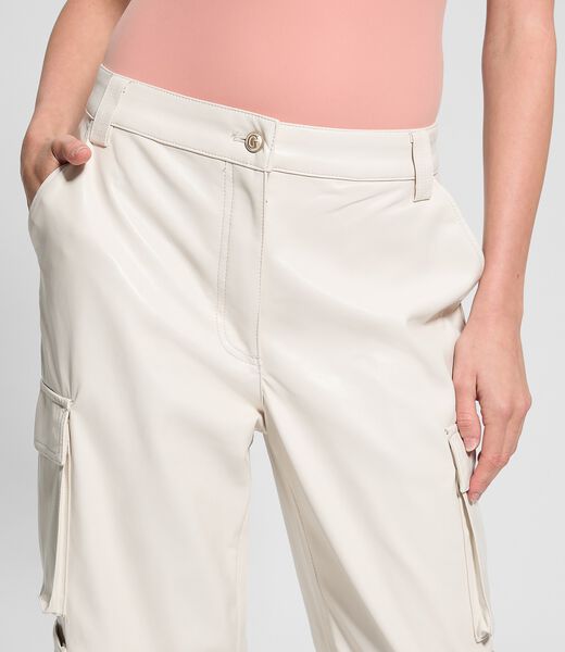 بنطال كارجو كوري من الجلد الصناعي