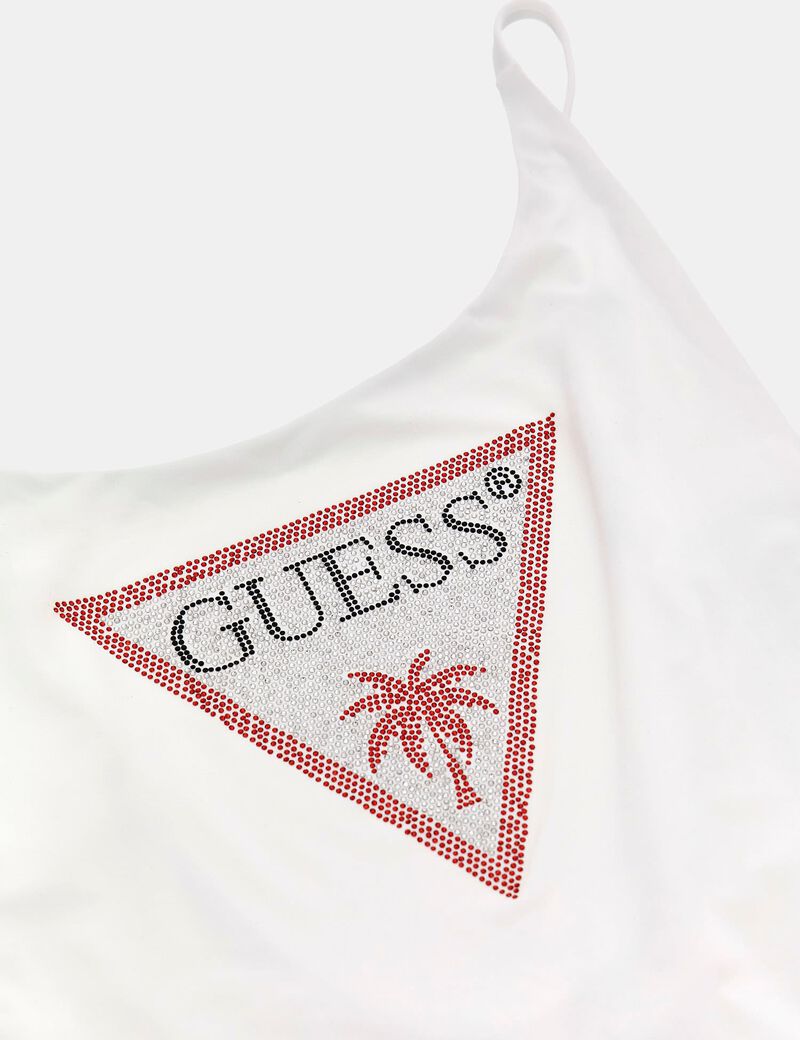 Rhinestones triangle logo one piece