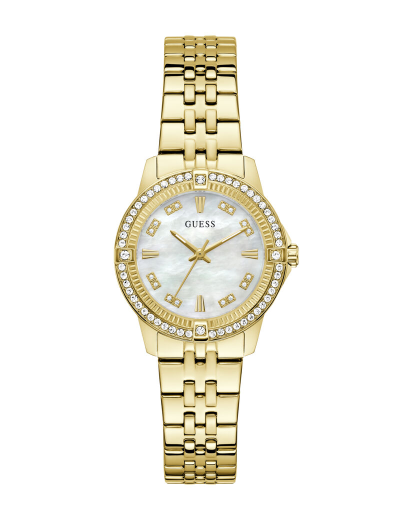 Ladies Yellow Gold Tone Round Analog Watch