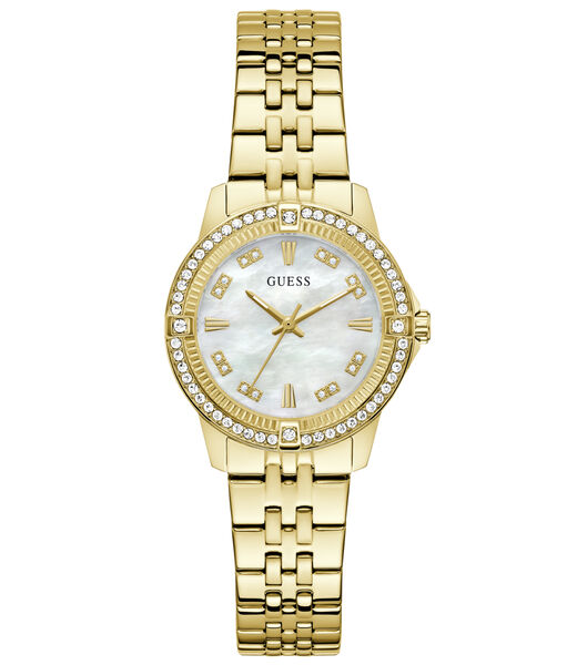 Ladies Yellow Gold Tone Round Analog Watch