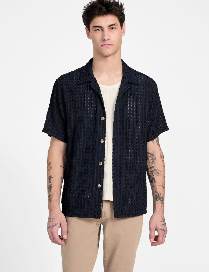guess jacquard knit shirt