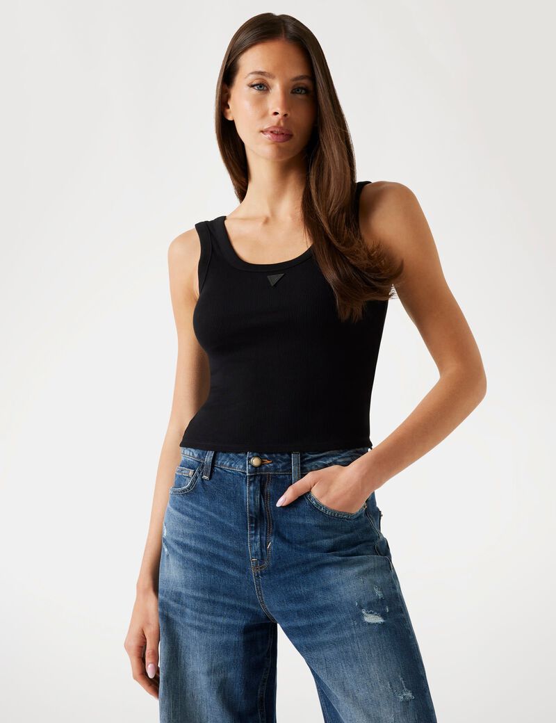 Rib-knit tank top