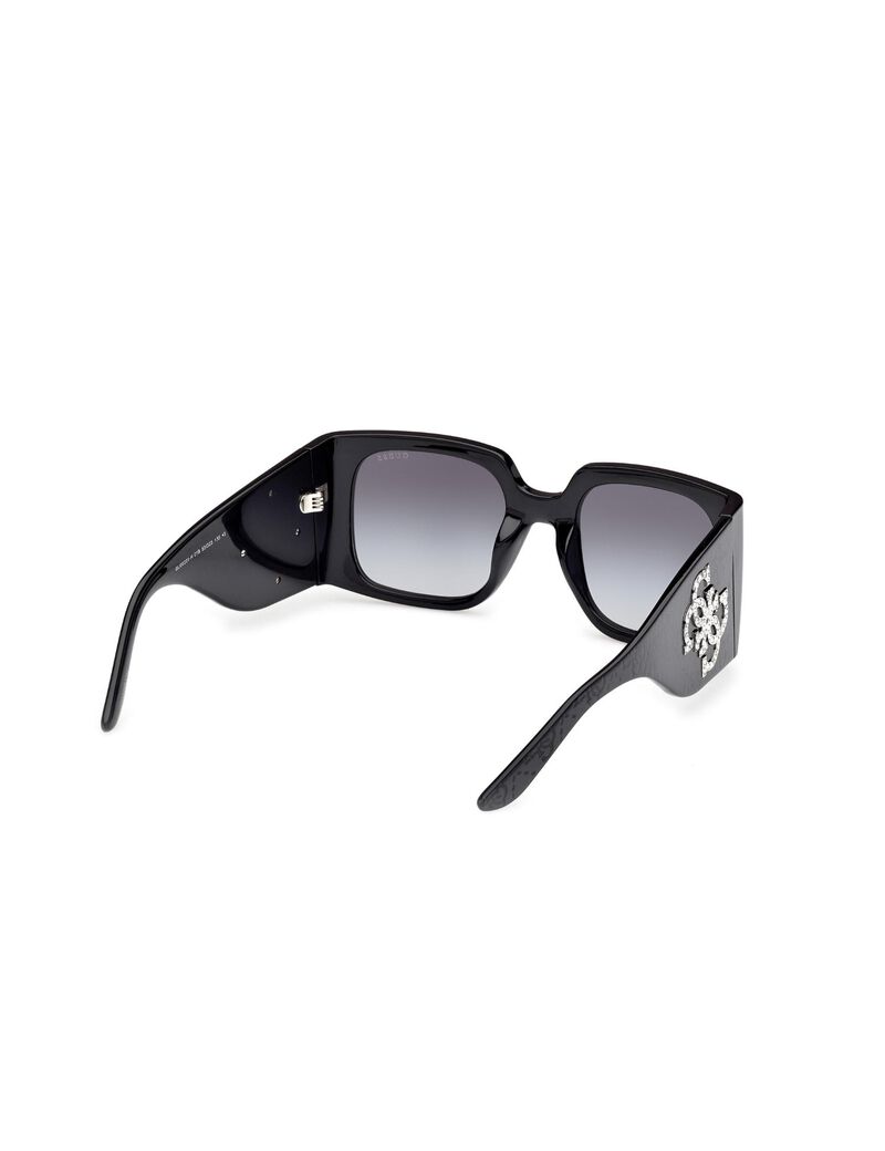 Square black gradient smoke sunglasses