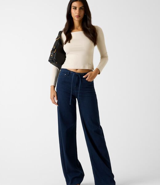 Wide-leg lyocell jeans