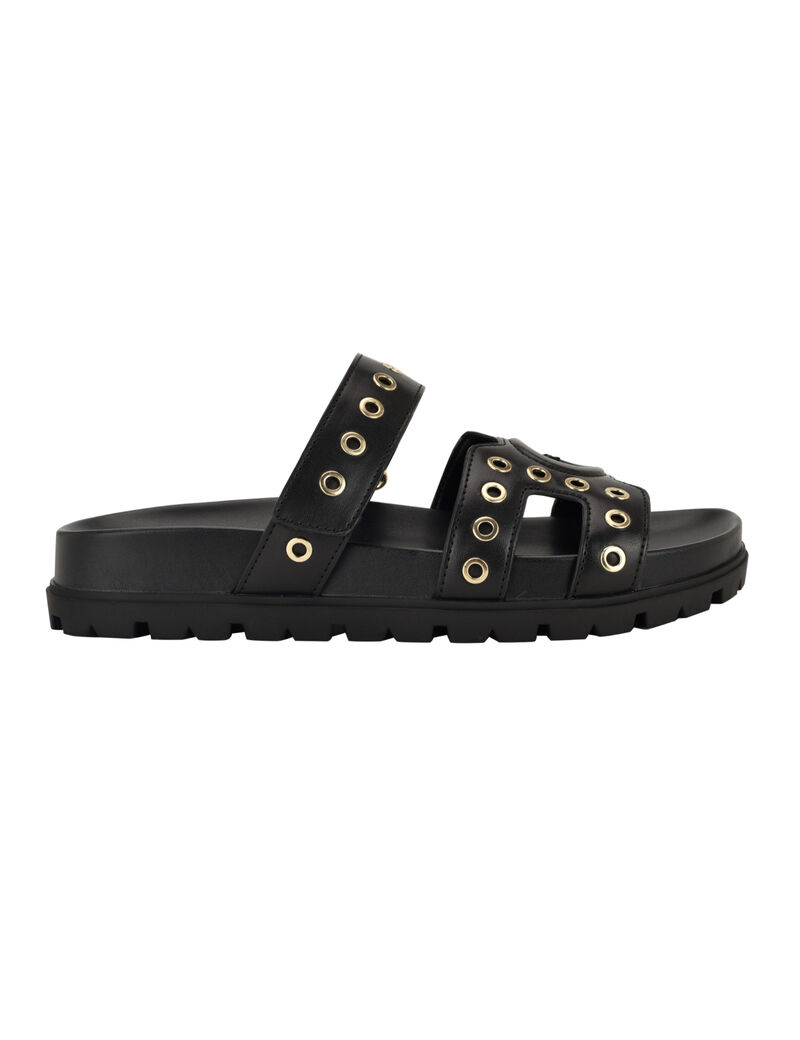 Fashie Slip On Double Strapped Footbed Sandal