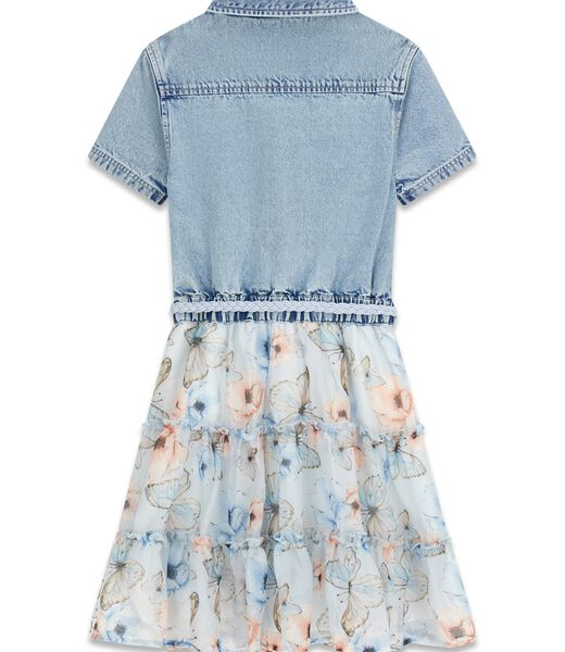 Mixed fabric dress