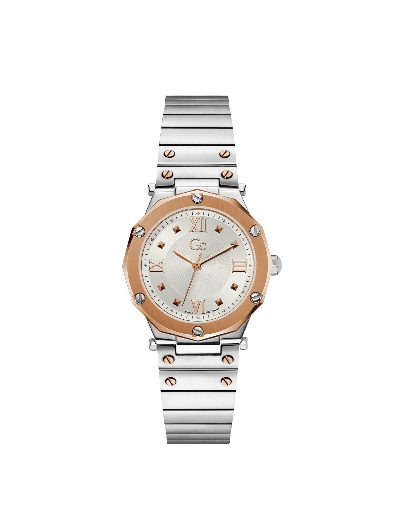 Gc Rose Gold And Silver Watch