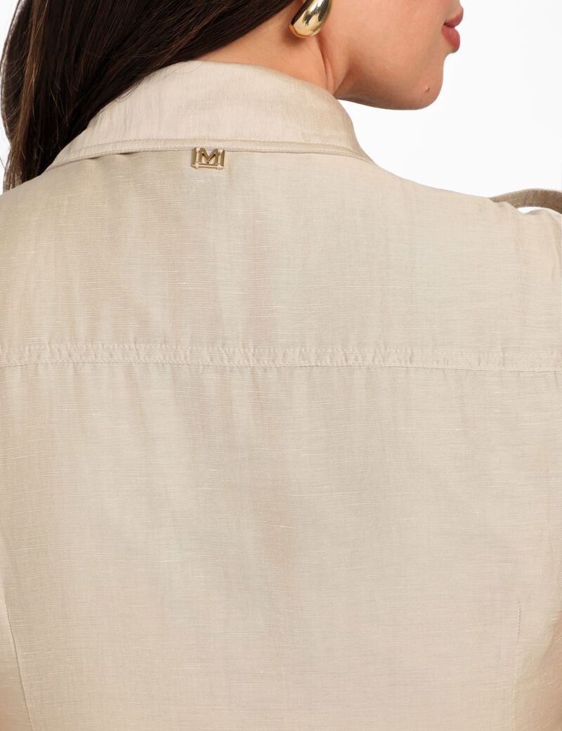 Marciano linen-blend long dress