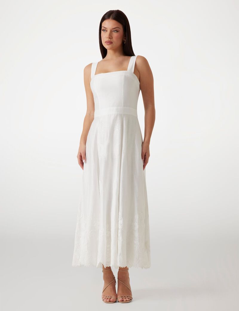 فستان مارسيانو طويل من مزيج الكتان