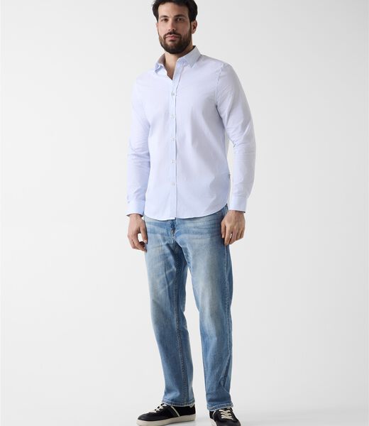 Long-Sleeve micro stripe shirt