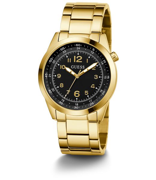 GW MAX YG CS BLK DL 42MM QTZ YG BRCT F22