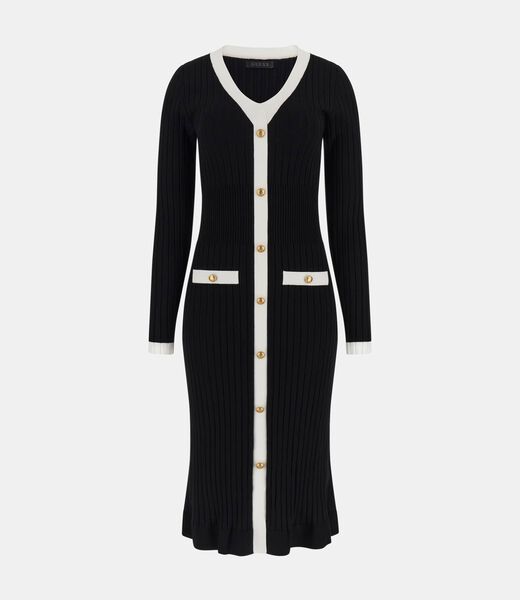 guess rib knit midi dress
