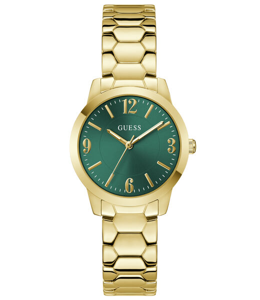 Ladies Yellow Gold Tone Round Analog Watch