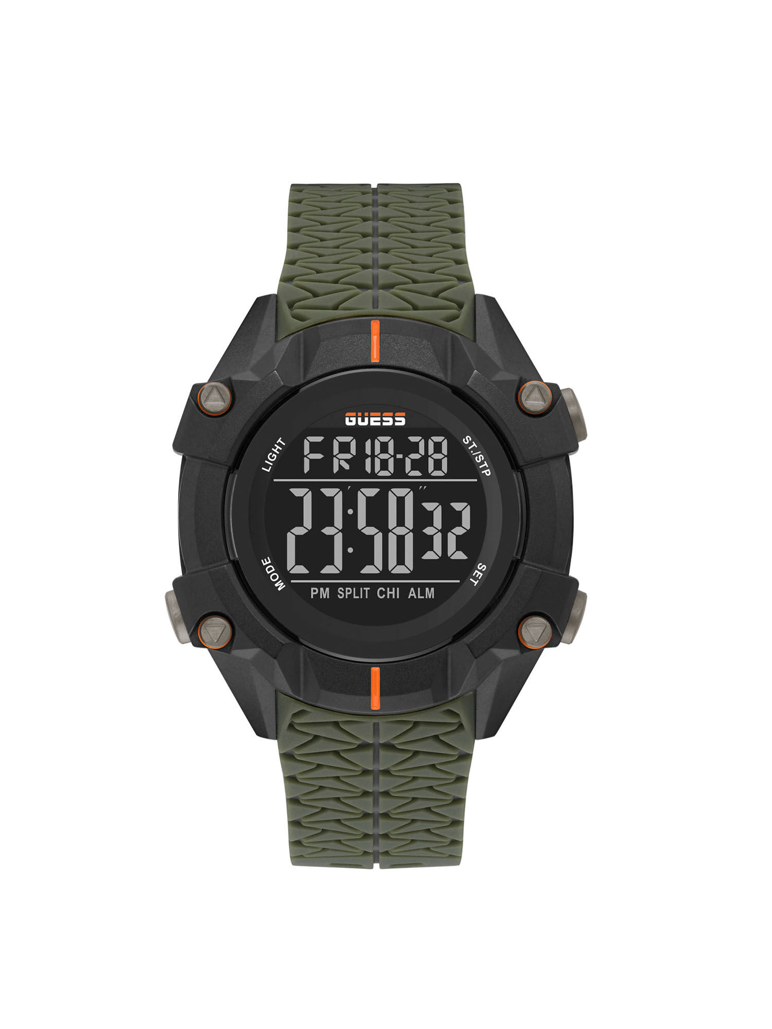 Shop GUESS Online Green And Black Digital Watch