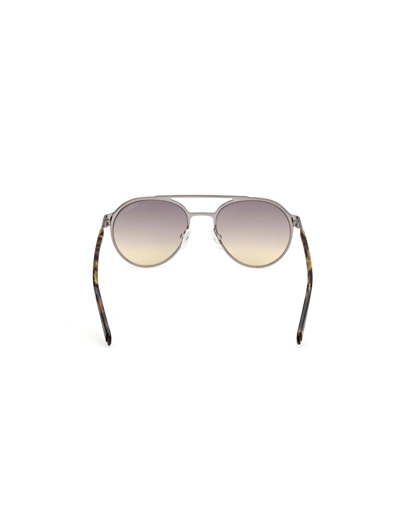 Round matte gunmetal gradient smoke sunglasses