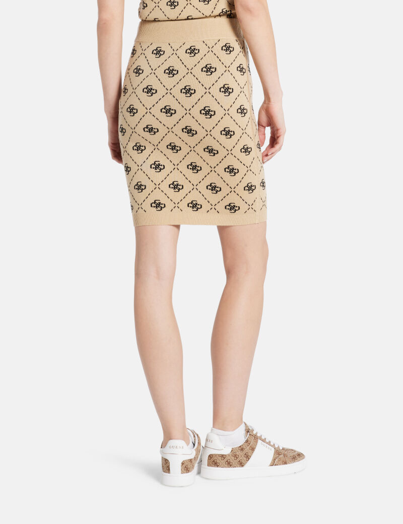 تنورة قصيرة من مزيج الصوف بشعار 4G