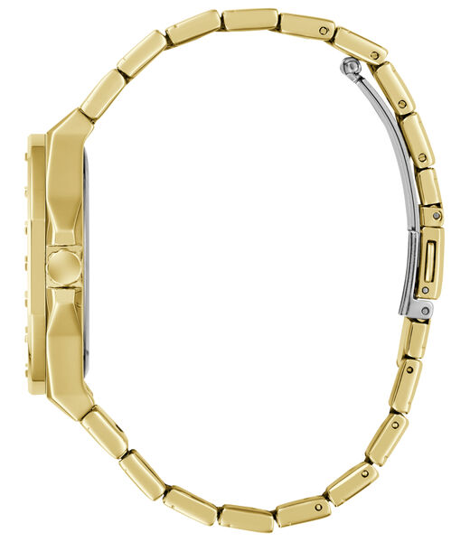 Mens Yellow Gold Tone Round Analog Watch