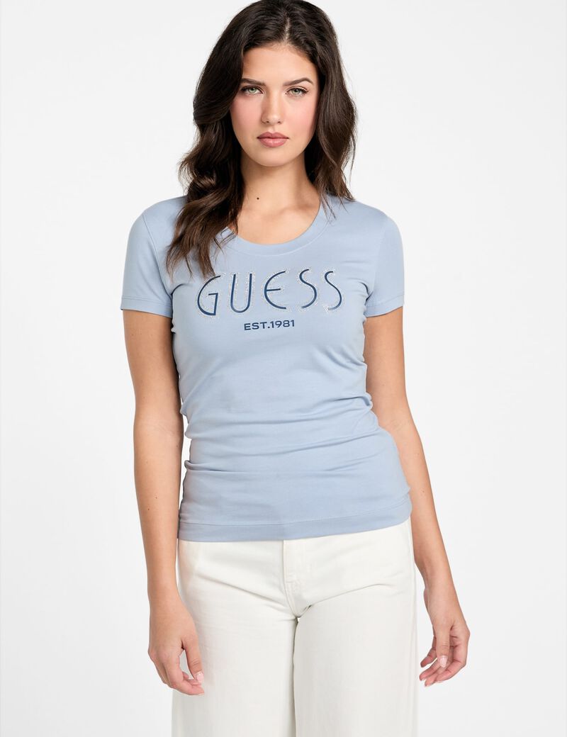 تي شيرت بشعار أحجار الراين