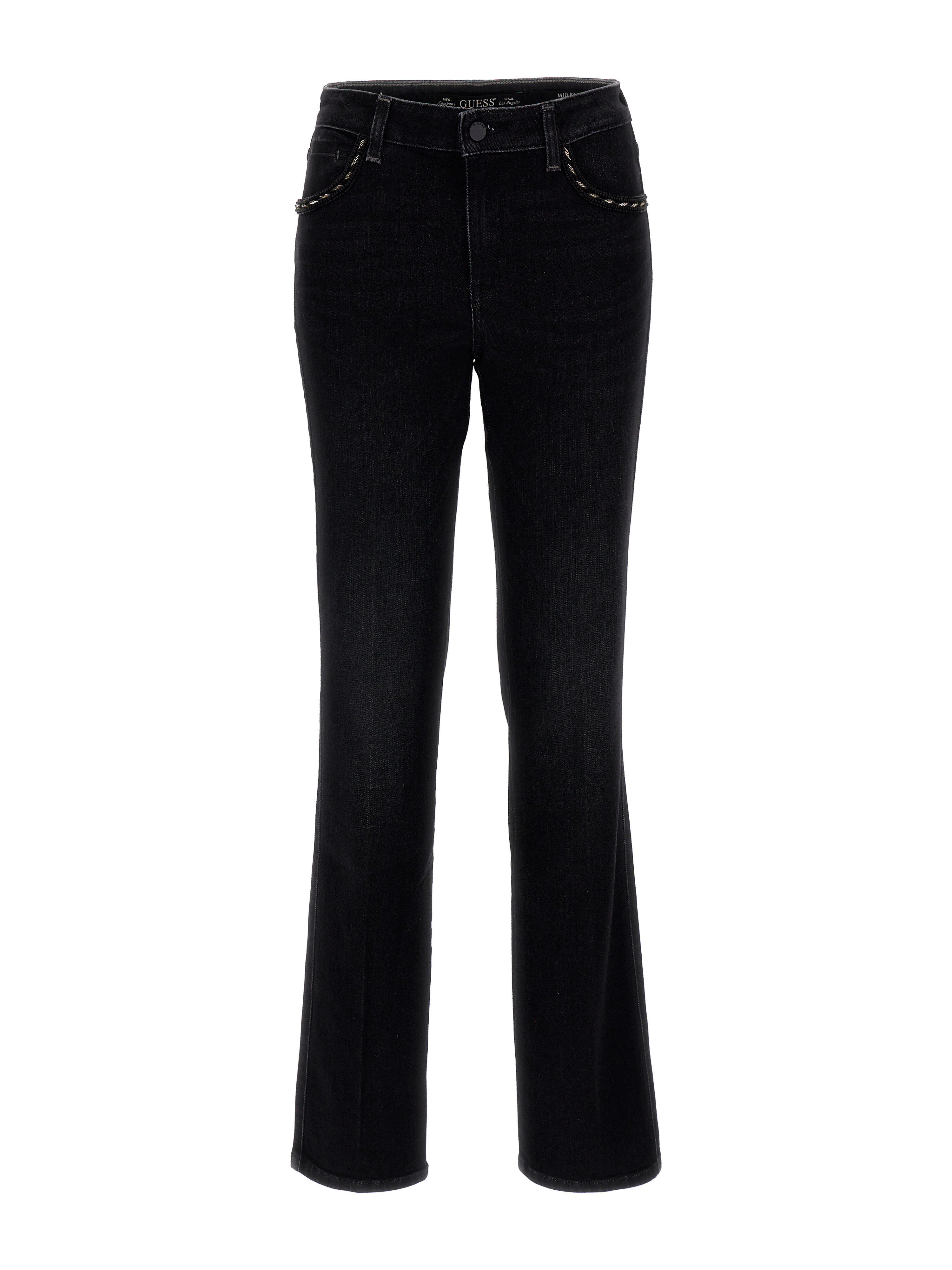 Shop GUESS Online Mid Rise Straight Denim Pant