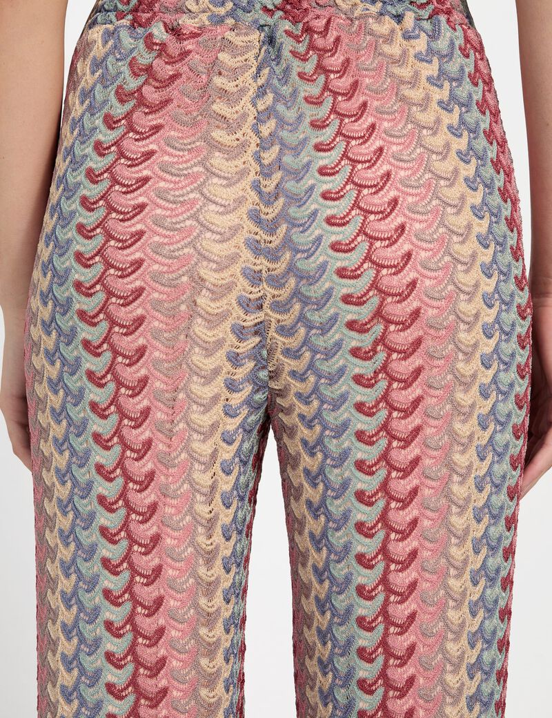 Striped wide-leg pants