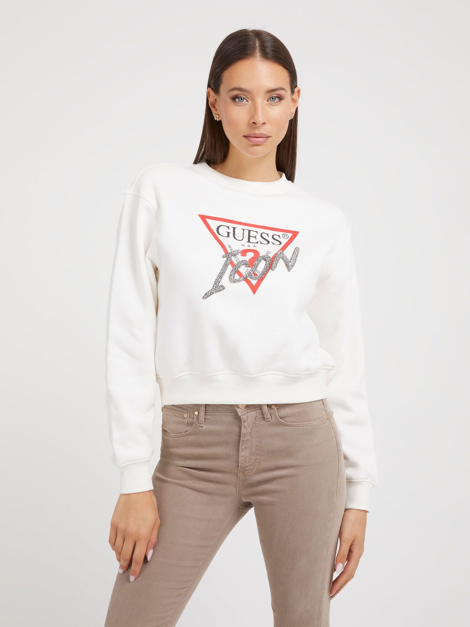 Shop GUESS Online Icon Logo Sweatshirt