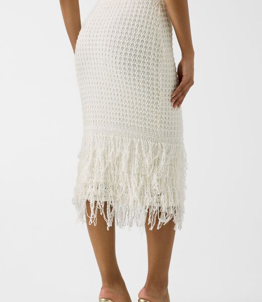 Fringed midi skirt