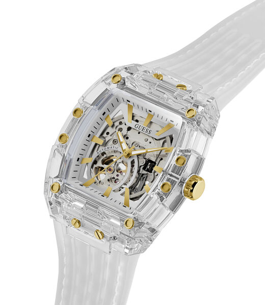 Mens White Rectangle  Watch