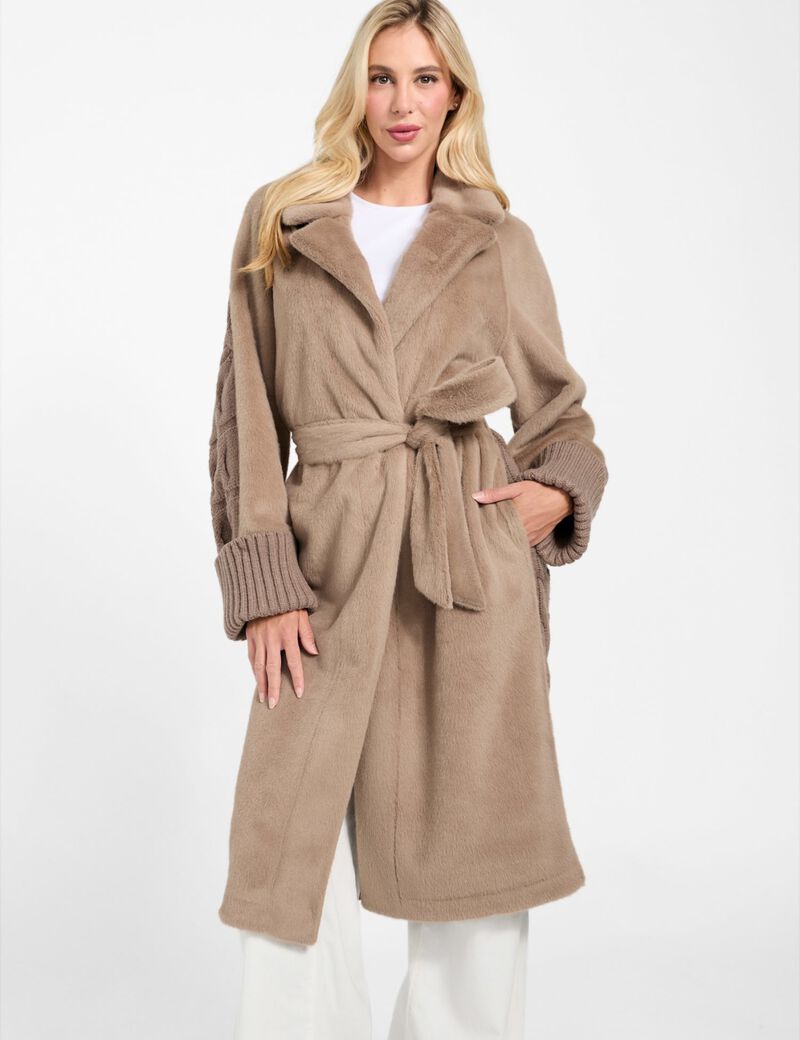 Midi faux-fur coat