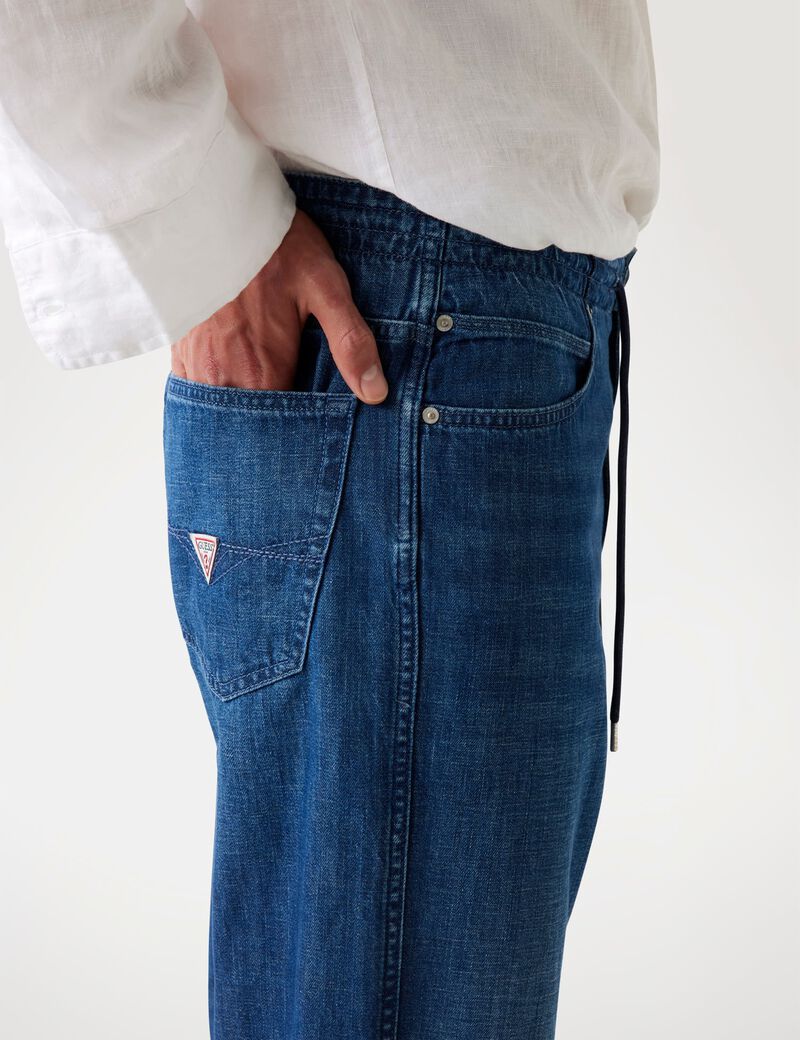 بنطال رياضي من مزيج الكتان