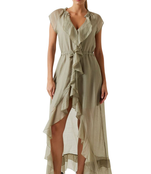 guess ruffled long dress