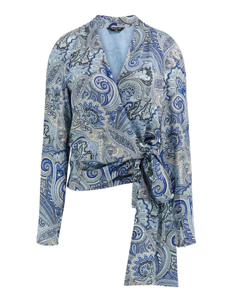 Marciano satin wrap blouse