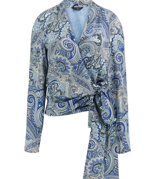 بلوزة مارسيانو الساتان الملفوفة