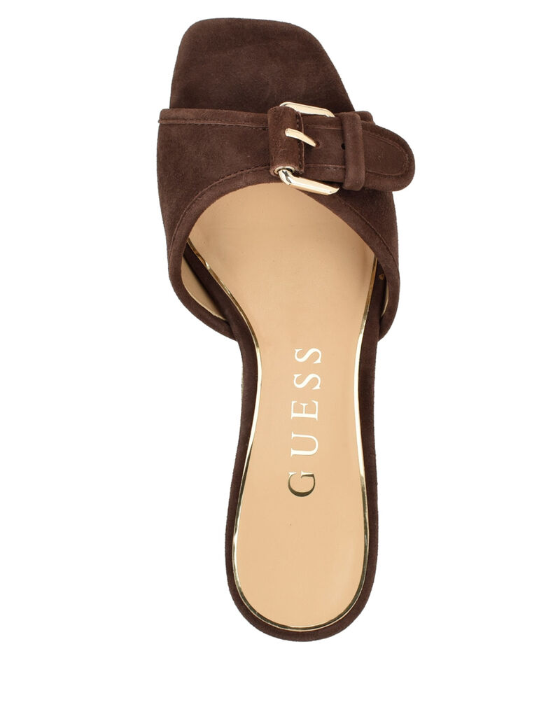 guess dista mid heel open toe with buckle sandals