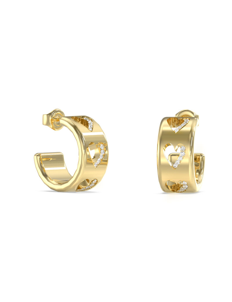 guess 15mm hearts hoops