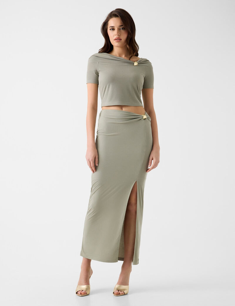 guess draped pencil skirt