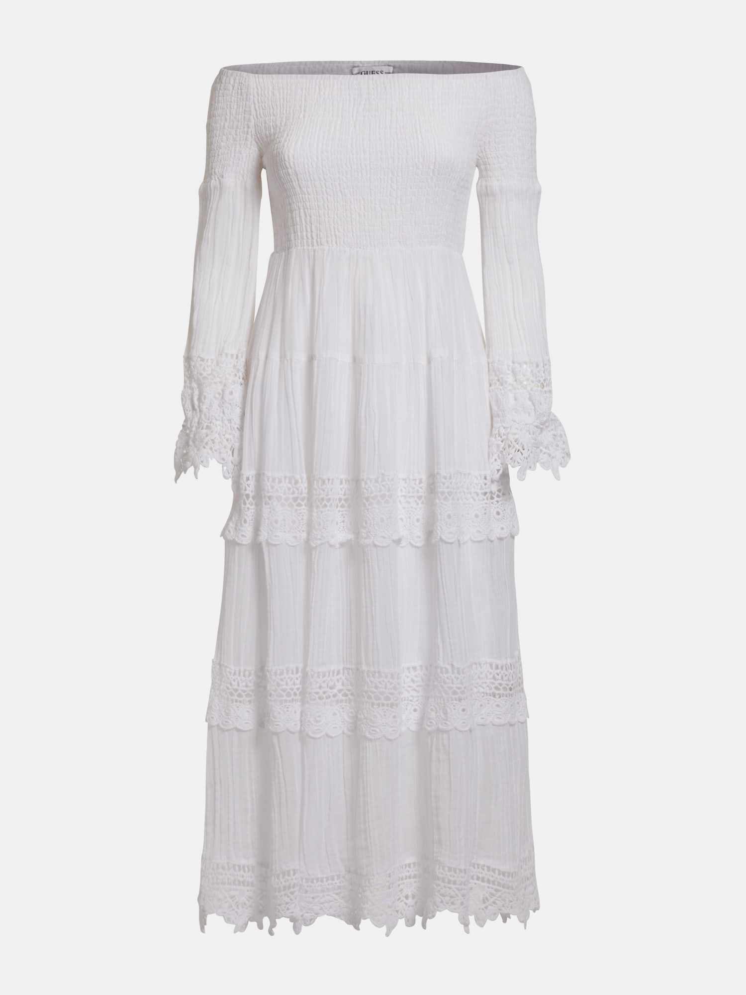 Shop GUESS Online Macrama Off Shoulder Dress