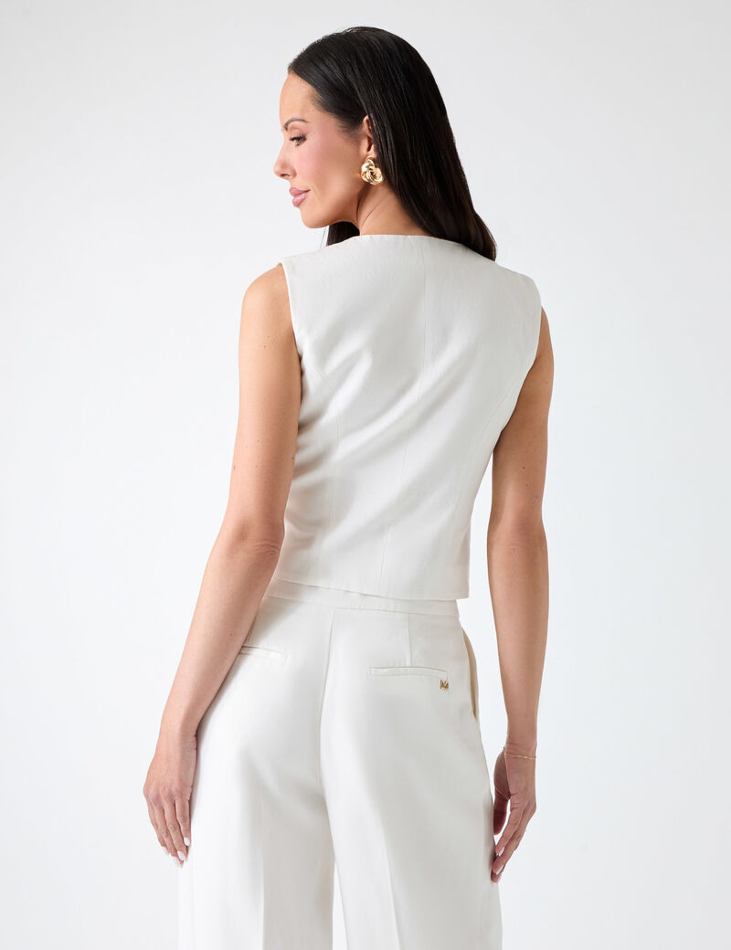 guess marciano linen blend vest