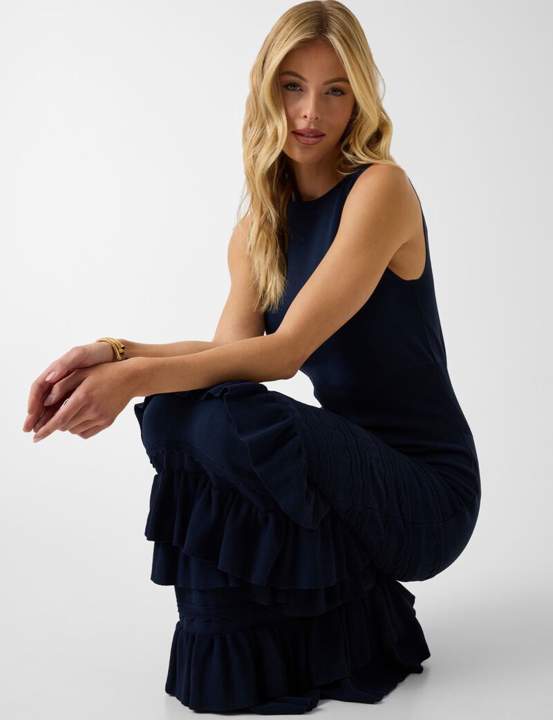 Marciano ruffle long dress