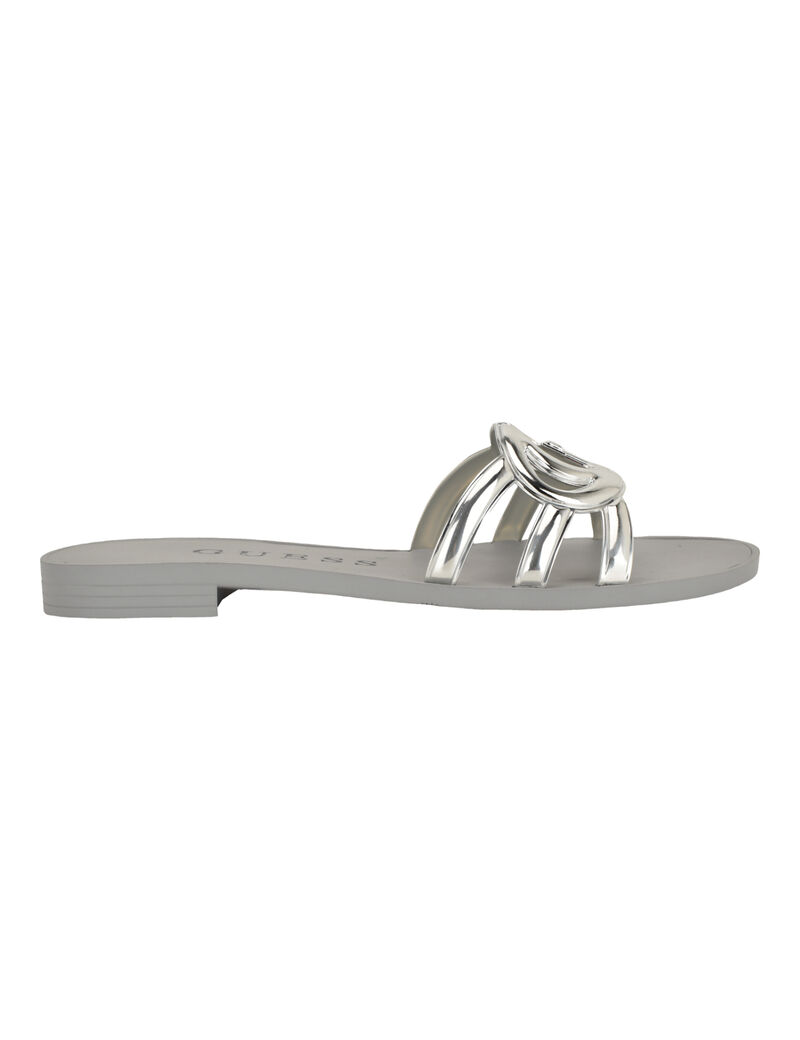 Elyho Jellie Logo Cutout Flat Sandals
