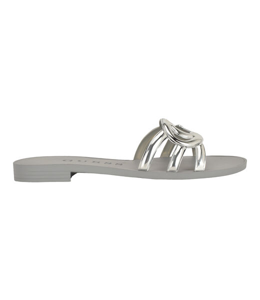 Elyho Jellie Logo Cutout Flat Sandals