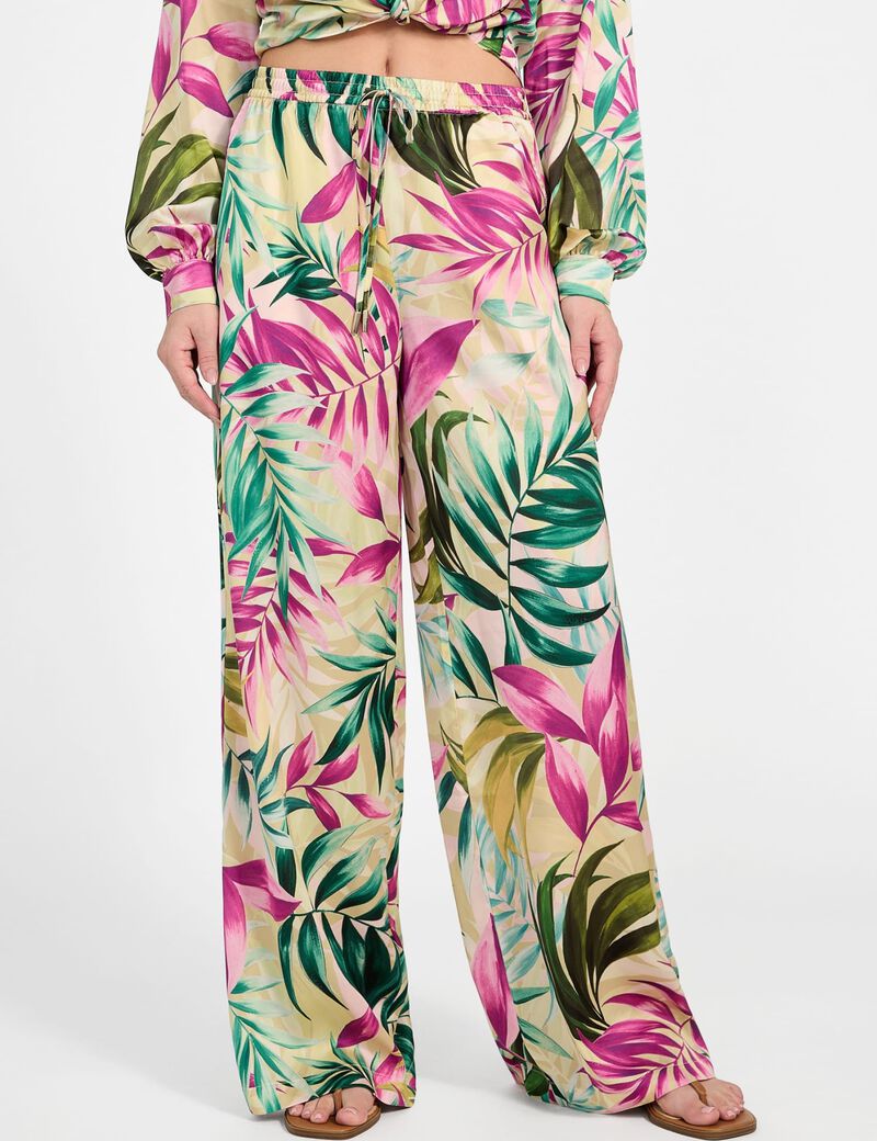 Wide leg satin pants