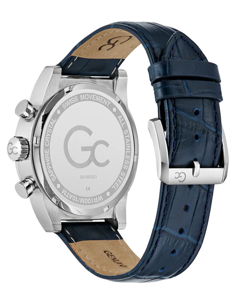 Gc Dress Men S 3540 D Mvmt Beige Dail 10 Amt Blue Genuine Leather Strap