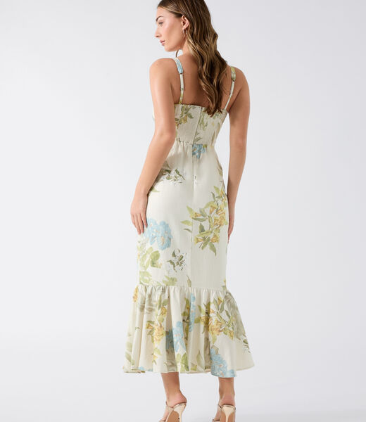 Linen-blend dress