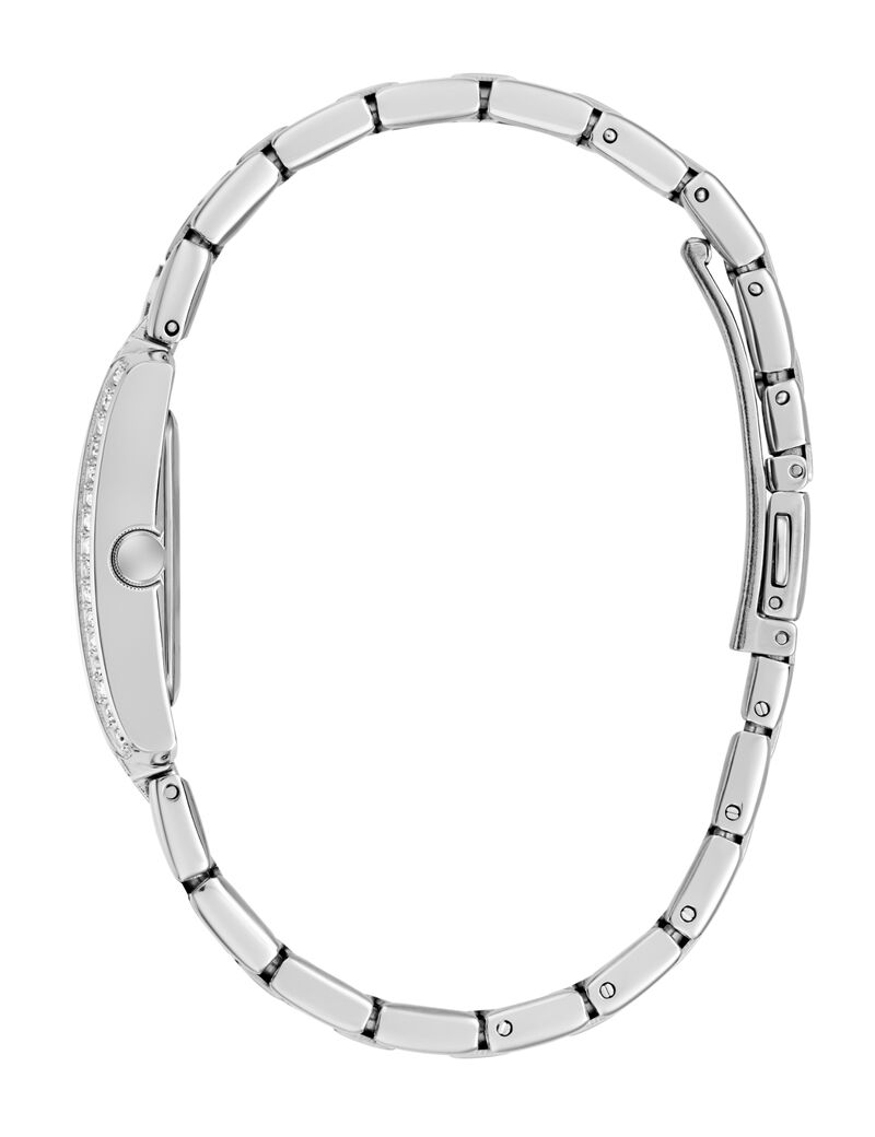 Ladies Silver Tone Rectangle Analog Watch
