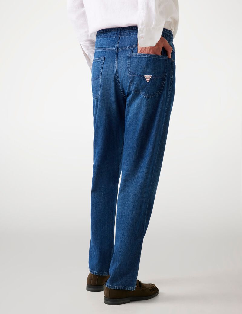 بنطال رياضي من مزيج الكتان