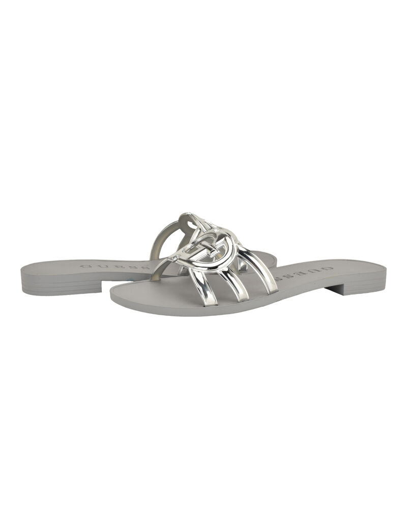 Elyho Jellie Logo Cutout Flat Sandals
