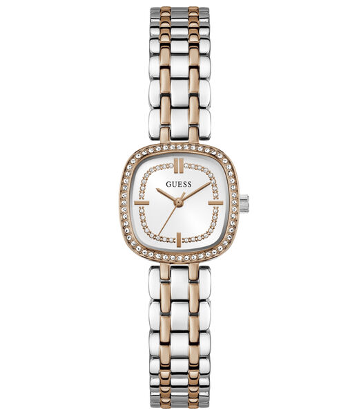 Ladies 2T Silver/Rose Gold Tone Square Analog Watch