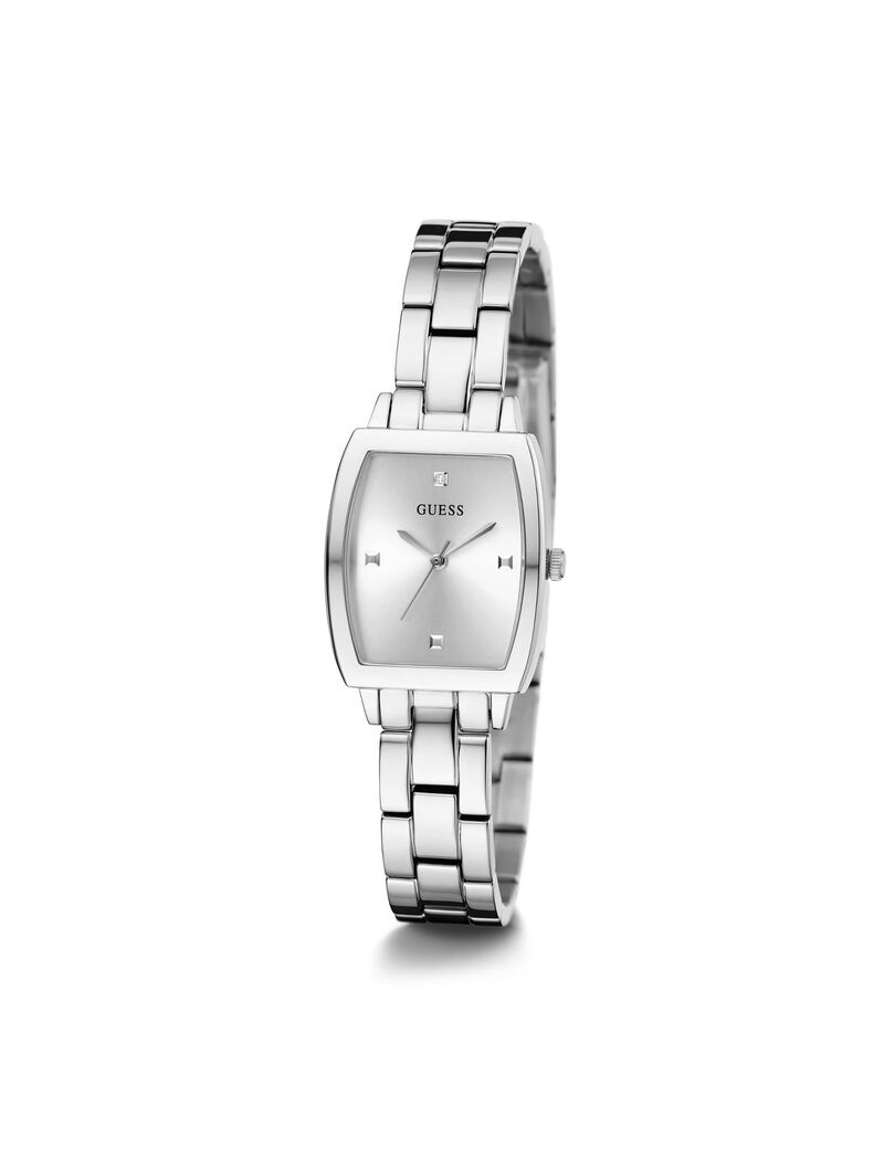 Silver And Diamond Analog Watch