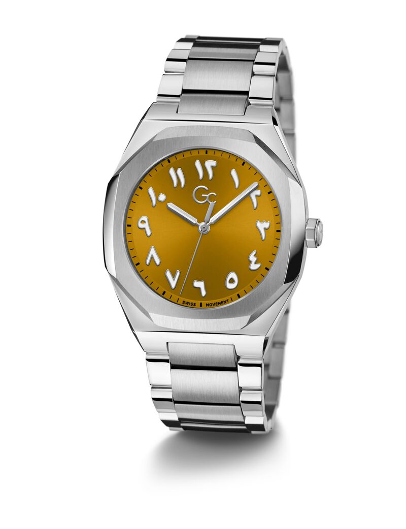 Gc Specials Men S 763 Mvmt Yellow Dail 10 Amt Silver Stainless Steel Brct