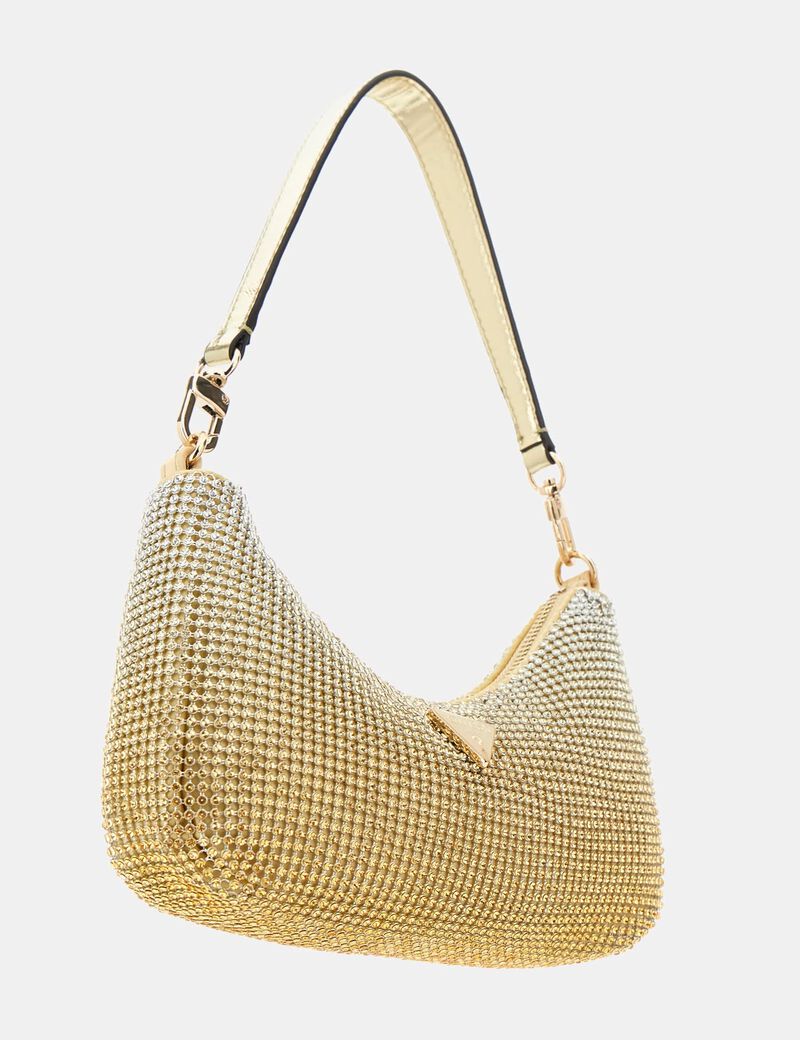 حقيبة كتف زالينا صغيرة مرصعة بأحجار الراين